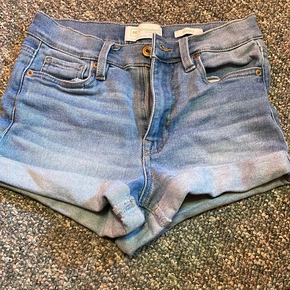 Regeneration by Celebrity Pink Women's High Rise  Denim Shorts